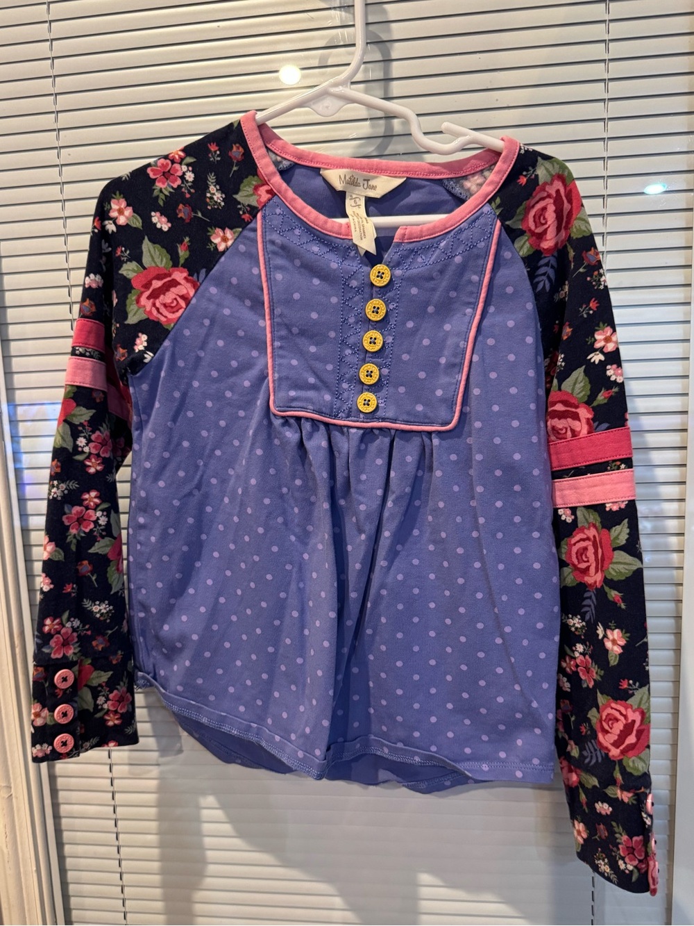 Matilda Jane Girls Floral Polka Dot Long Sleeve Top Tunic Size 6